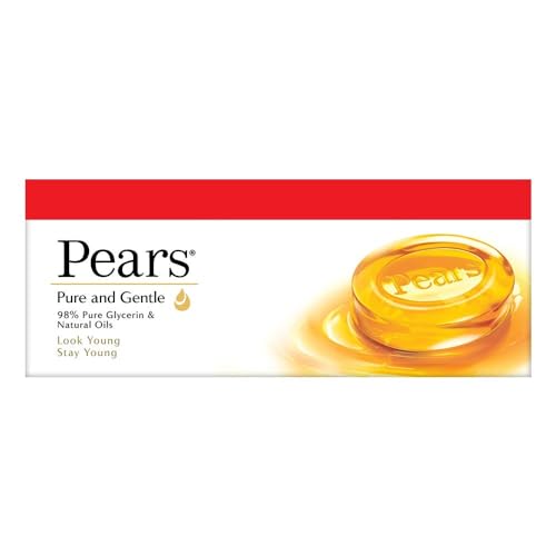 Pears Pure & Gentle Soap Bar (Buy 4 get 1 free) – With Glycerin for Soft, Glowing Skin & Body, Paraben-Free Body Soaps For Bath Pears Pure & Gentle Soap Bar (Buy 4 get 1 free) – With Glycerin for Soft, Glowing Skin & Body, Paraben-Free Body Soaps For Bath