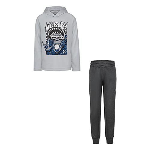 Image of Hurley boys Long Sleeve Soft Basic Cloud Slub T-shirt and Shorts 2-piece Outfit Set