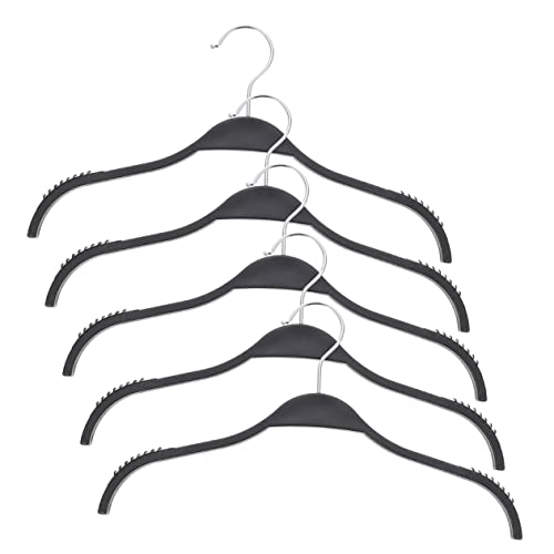 KOMBIUDA 5Pcs Non Slip Clothes Hangers for Heavy Duty Use Space Saving Coat Hangers for Wardrobe Organization for Dresses Pants Household Accessories