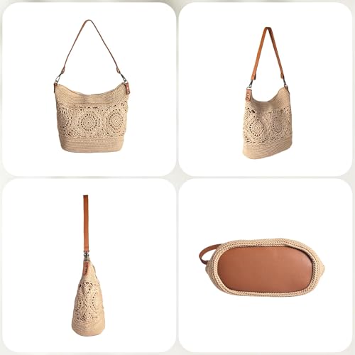 Eiyye Hoboa Purse Crochet Crossbody Bag for Women Handmade Lace Large Boho Tote Bag for Summer, Beach, Travel and Daily Use4