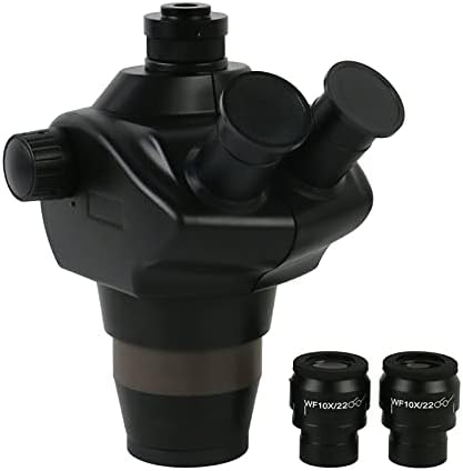 Black Simul-Focal Lab Trinocular Stereo Microscope 8X-50X Continuous Trinocular Confocal Zoom Magnification