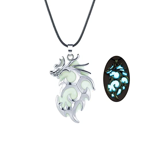 MIFYNN Luminous Dragon Necklace, Vintage Punk Fantasy, Gold:Green, Unisex, Adult, 13+, Necklace, Copper, Dragon Theme, Various Occasions