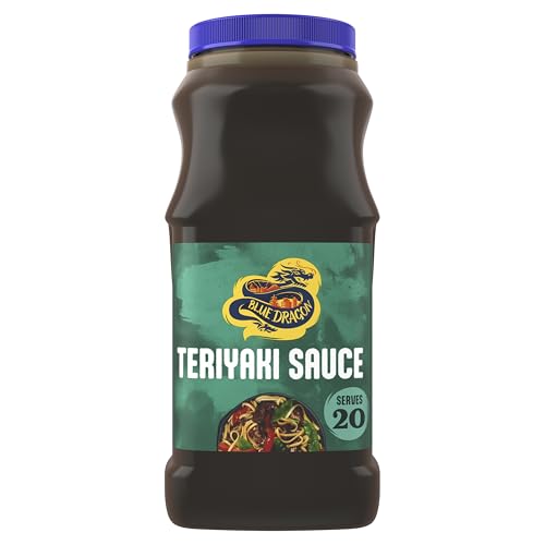 Blue Dragon - Salsa Teriyaki con Jengibre, Salsa de Soja Japonesa, Sabor Dulce Caramelo - 1 Litro