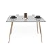 Homely - Mesa de Comedor-Cocina Cairo Antique Tapa de Cristal de 120x79,5 cm y Patas de Metal símil Madera Color Roble
