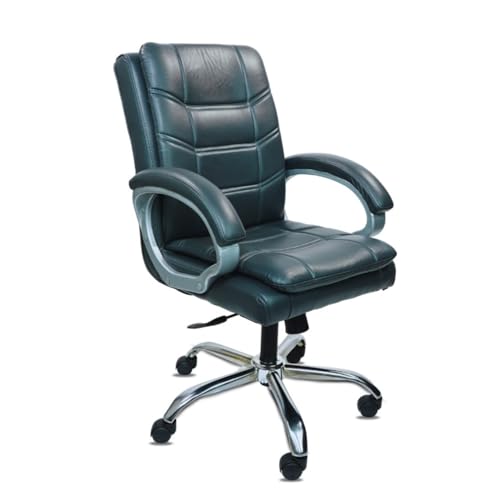 Image of activa Executive Revolving Office Chair| Ergonomic Computer Desk Chair with Cushioned Seat| Heavy Duty Steel Base, Adjustable Height & 360 Swivel Wheel| Leatherette Office Visitor Chair(Star, Grey)