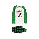 dinglong costumi di natale dad family matching christmas pajamas set con stampa lettera z per genitori e bambini abbigliamento genitore-bambino di natale, da donna., m