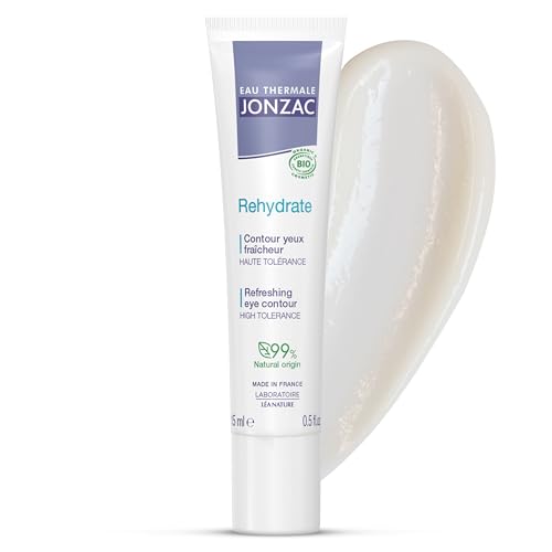 Eau Thermale Jonzac | Contour Yeux Fraîcheur - Rehydrate | Hydratation 24h – Protège et Apaise le contour des yeux | Acide Hyaluronique & Glycérine végétale | 99% d’origine naturelle | 15 ml