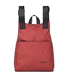 KCB Mochila Antirrobo Grande Dual | Diseño Seguro y Espacioso | Bolsillos Multiusos con Cremallera | Material Resistente| Asas Ajustables | 100% Vegano | Color Cereza