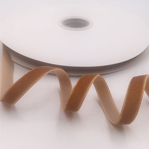 Kltribbon Nylon Velvet Ribbon Single Faced,3/8 Inch X 25Yards Spool (Ginger) #TOP2