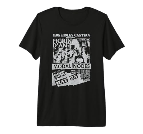 T-shirt Star Wars Mos Eisley Cantina concert motif affiche rétro coton premium
