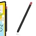 AHASTYLE Duotone Case Cover Silicone Sleeve Skin Compatible with Apple Pencil 2nd Generation, iPad Pro 11 12.9 inch 2018(Black, Red)