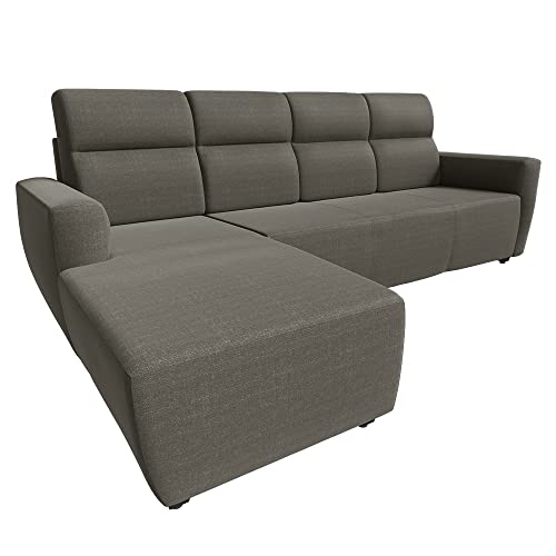 Image of Wakefit Sofa Set | 3 Year Warranty | Sofa 3 Seater, 3 Seater Sofa for Living Room, Wooden Sofa Set, 3 Seater + Left Aligned, Sofa for Living Room - Belize(Omega : Grey)