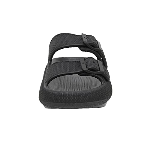 Cushionaire Women's Fame Recovery Slide Sandals With +Comfort, Black 8 #TOP25