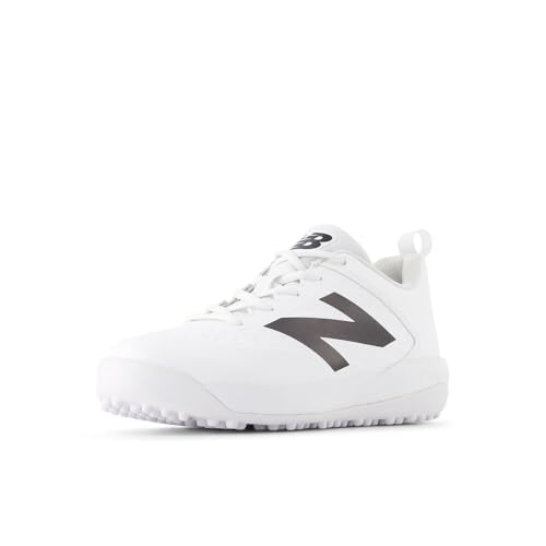 New Balance Kid's 4040 V8 Turf-Trainer Baseball Shoe, White/White, 2 M Little Kid