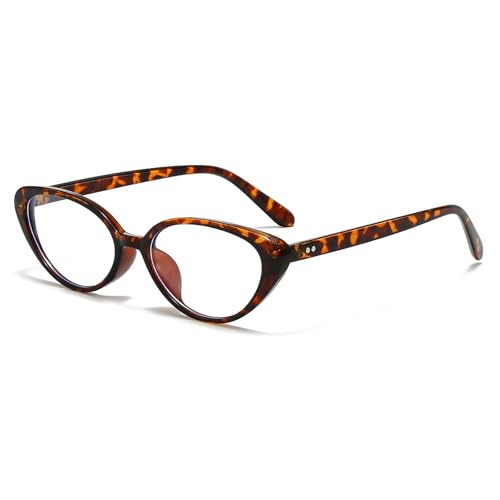 Image of LJCZKA Oval Blue Light Blocking Glasses for Women Men Retro Small Oval Frame Fashion Cat Eye Y2K Computer Eyeglasses