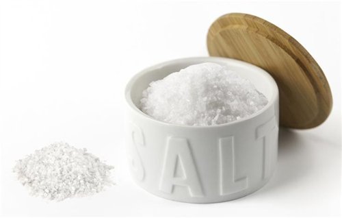 Balvi Bote para Sal en Escamas Salt Color Blanco con Tapa Bambú/cerámica