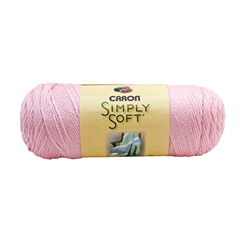 Caron Simply Soft Soft Pink Yarn - 3 Pack of 170g/6oz - Acrylic - 4 Medium (Worsted) - 315 Yards - Knitting/Crochet