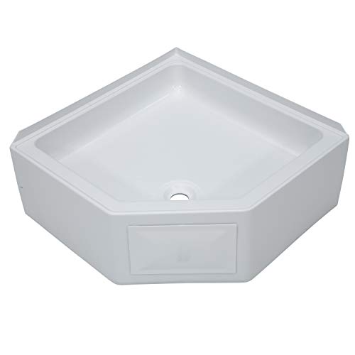 Lippert Replacement Corner Shower Pan With Center Drain, Scratch-Resistant Abs Acrylic For Rvs, Travel Trailers, 5Th Wheels And Motorhomes - 325246 #TOP1