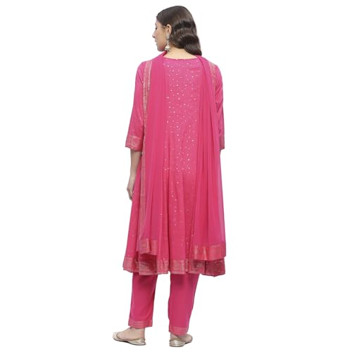 Image of BIBA Women Viscose Rayon Kalidar Printed Suit Set