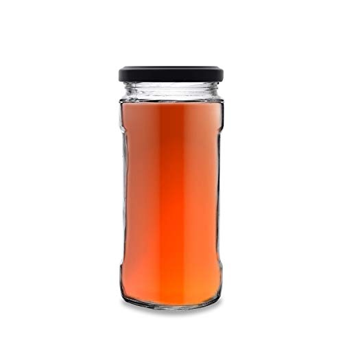 Image of Croco Glass Crystal Clear L Lid Glass Jars and Container For Pickle, Kitchen Spice Dried Herbs Jars Set (395 Ml) (Pack of 8)