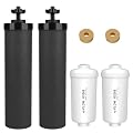 Water Filter Replacement for Berkey®, 2 Black Carbon Filters and 2 Fluoride Filters Compatible for Berkey® Water Filter 4 Combo Packs Compatible with Berkey® Gravity Water Filter System