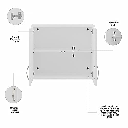 Bush Business Furniture Universal Storage Wall Cabinet With Doors And Shelves, White #TOP6