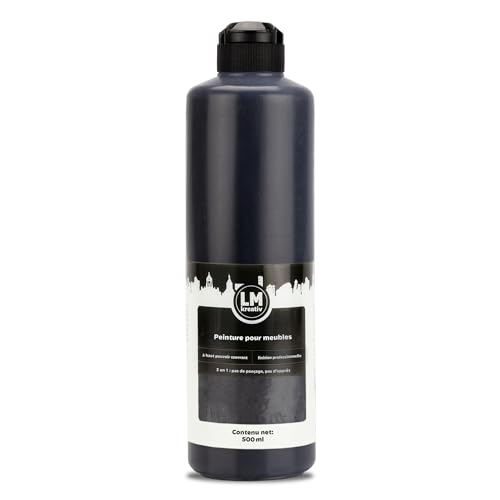 LM Peinture Meuble 500 ml - Noir - | Peinture Meuble Cuisine Sans Ponçage | Haute Couvrance pour...