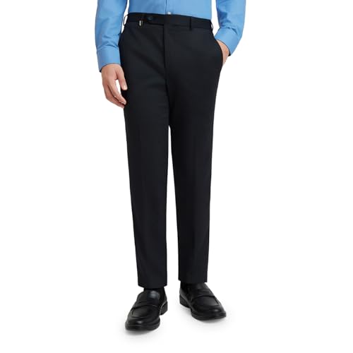 Image of Park Avenue Men Straight Neo Fit Poly Viscose Blend Structure Pattern Flat Front Formal Trouser