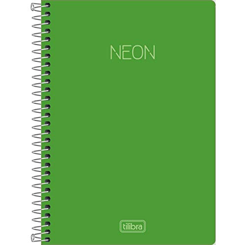 Caderno Espiral Capa Plástica 1/4 Pequeno, Tilibra, Neon, 302759, 14x20cm, Verde, 80 Folhas
