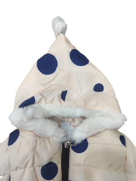 Dazzle Girl Winter Jackets/Over Coats/winterwear for Girls with Fancy Fur Cap (6-12 Months, Rama) 1