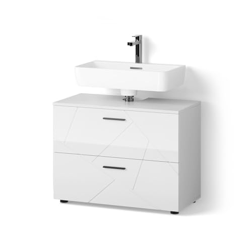 Livinity Waschbeckenunterschrank Ronco, Weiß Hochglanz, 80 x 58.6 cm Livinity Waschbeckenunterschrank Ronco, Weiß Hochglanz, 80 x 58.6 cm