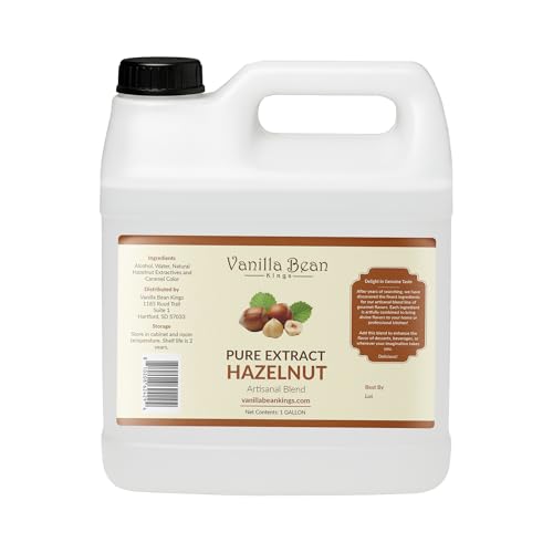 Pure Hazelnut Flavor for Baking and Flavoring - Premium Quality Natural Flavors for Baked Goods, Desserts, & Cooking -1 Gallon