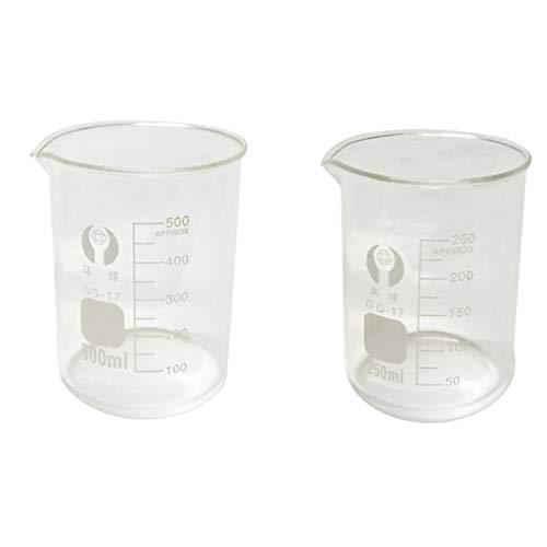 Backbayia - Juego de 2 cilindros graduados para medicin de tubos para boquilla, boquilla de laboratorio, botella de cristal