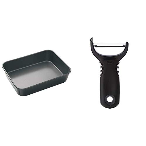 masterclass KitchenCraft Non Stick Deep Large Roasting Tin, 39 x 28 cm & OXO Good Grips Y Peeler