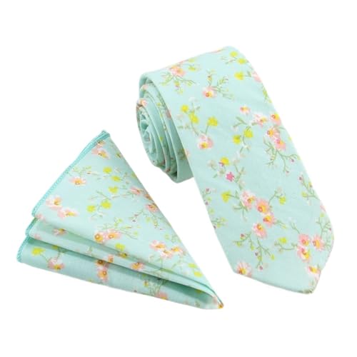 Corbata estrecha casual de algodón con estampado floral
