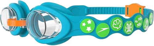 Speedo Unisex Kinder Sea Squad Spot Schwimmbrille | Schwimmen lernen | Verstellbares Band | Bequeme Passform Azureblue/Fluogrn/Fluoora/Clr One Size