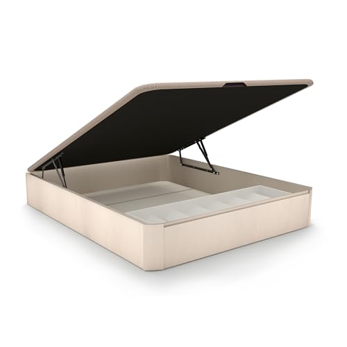 duehome | Luxury Plus, Canapé Abatible con Zapatero Interior, Almacenaje, Acabado en Artico, Medidas: 150 cm (Ancho) x 190 cm (Largo) x 31 cm (Alto)