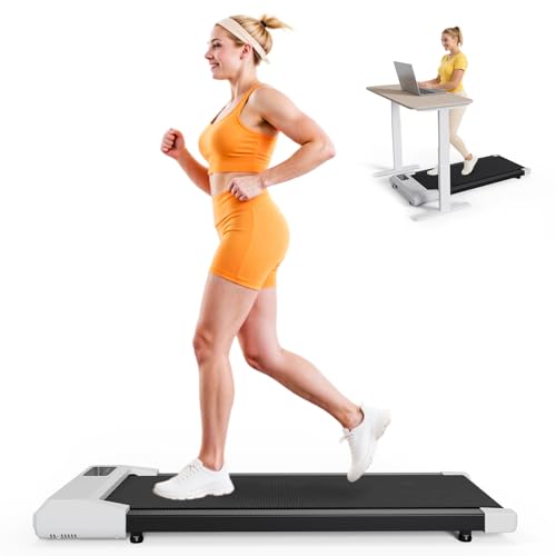 Walking Pad Raceable Lacuffy 2,5 HP, Max 136kg Laufband für Zuhause, Laufband Schreibtisch mit Smart App-Steuerung, Treadmill mit Trainingseinheiten und Multiplayer-Laufwettbewerben