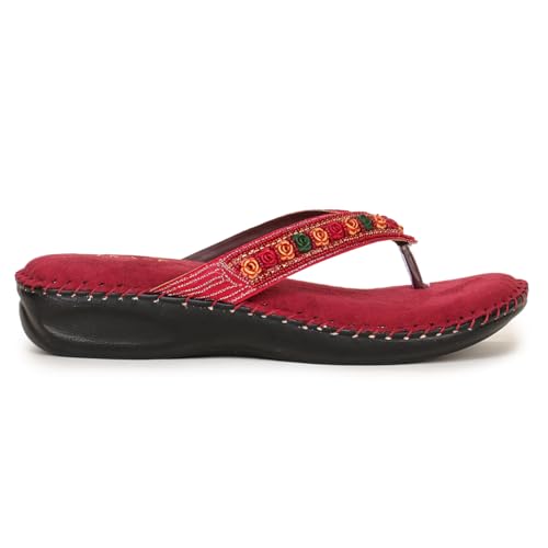Image of TRASE Orthopedic Comfortable Footwear for Women | Stylish V Strap Chappal with Soft Cushioned Footbed | Perfect Slippers for Woman Daily Use