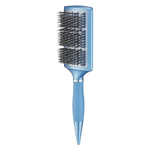 BaBylissPRO Nano Titanium Curved Boar & Nylon Paddle Brush Fast Blow-Dry Styling Brush for Smooth Shiny Hair Ideal for All Hair Types