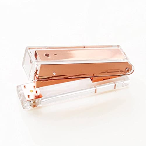 Heftgerät Mode Metall Acrylhefter Rose Gold Gold Manual Hefter 24/6 26/6 Fügen Sie 1000 STÜCKE Heftklammern ein Bürohefter (Color : Rose Gold Stapler)
