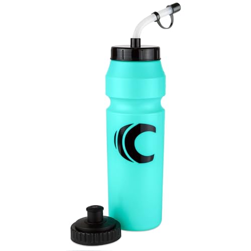 Image of Cannon Sports 1 Liter Sports Water Bottle, BPA-Free, 34 Oz Capacity, Large Mouth, 2 lids (Straw and Squeeze), Great For Helmet Sports Such As Hockey, Lacrosse, Football, Boxing (Aqua)