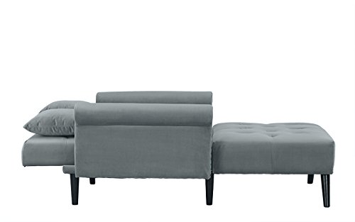 Modern Indoor Chaise Lounge Recliner Chair with Mid-Century Velvet Tufted Loveseat Couch for Living Room - Thumbnail 5