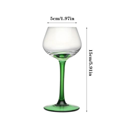 Flauta de champán con tallo verde de 4.5 oz y copa de vientre grande 3