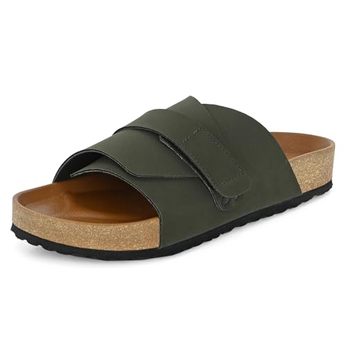 Image of Centrino Mens Cushion Sliders /Slippers| | Open Toe Design |Berkin-Style Slip-On Sandals | Lightweight & Comfortable | Arch Support | On-Grip Sole | Casual Outdoor Wear (6865)