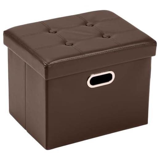 COSYLAND Fällbar förvaring ottomansk sits läder fotpall leksak förvaringsbox sovrum fotpall leksak bröstskobänk platsbesparande lådor 43 x 33 x 33 cm