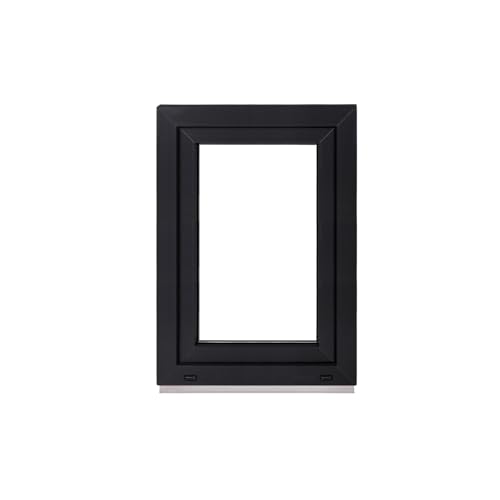Framex Finestra in plastica per interni bianco/esterno antracite, larghezza x altezza 50 x 70 cm (500 x 700 mm), 2 scomparti (32 mm), rotazione DIN sinistra