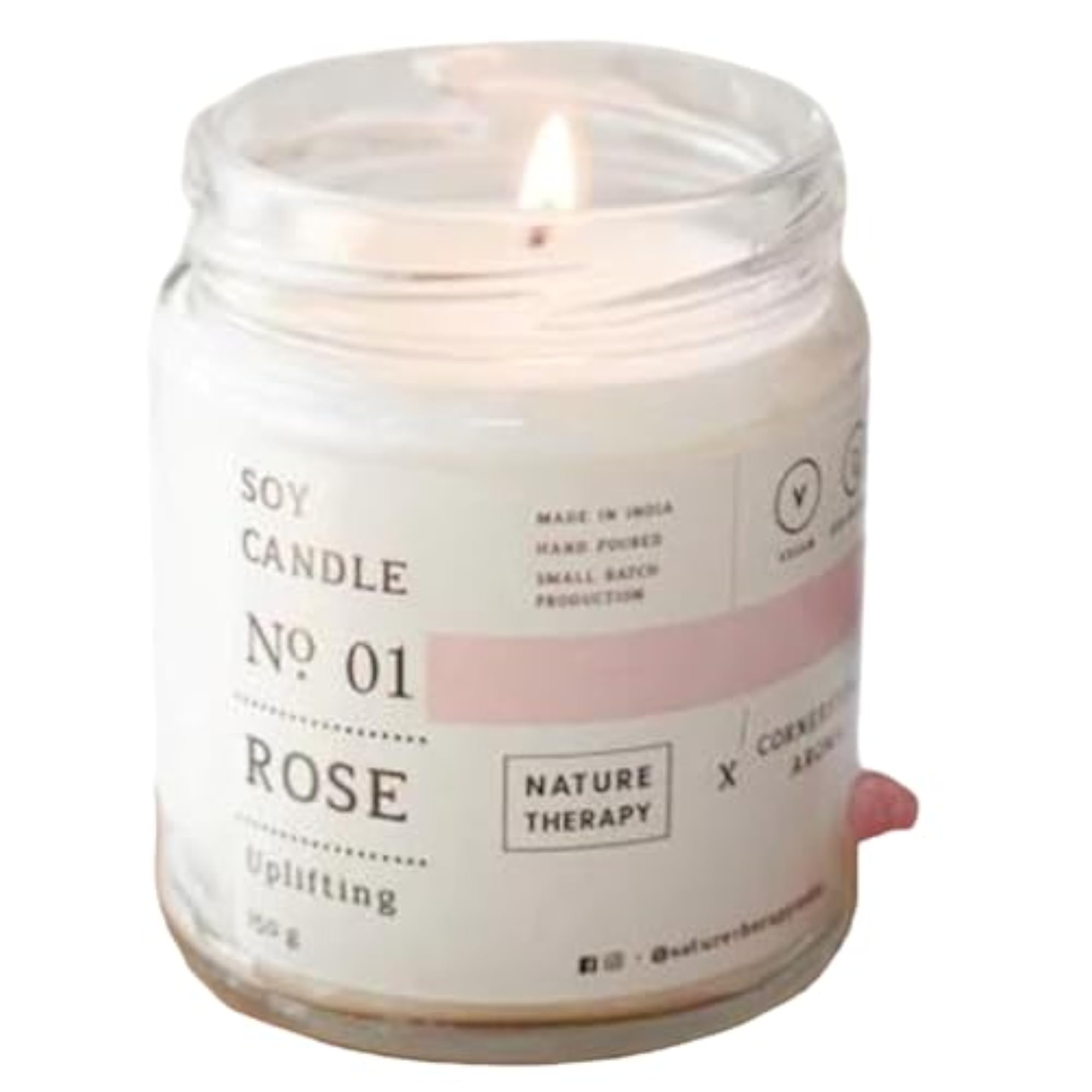 Rose Soy Candle - 150g, Elegant Gift