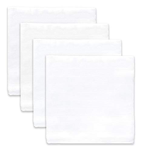 Image of Organic Muslin Swaddle Wrap for Newborn - Super Soft Baby Swaddle Blankets, Breathable Wrapping Cloth (Pack of 4, White)