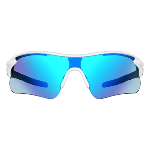 Image of Packard - Sports Sunglasses - Bike Rider Glasses (White Blue, Blue)